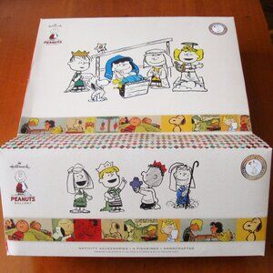 Peanuts Nativity Set 11 Figures w Original Boxes NOS Hallmark Christmas Scene